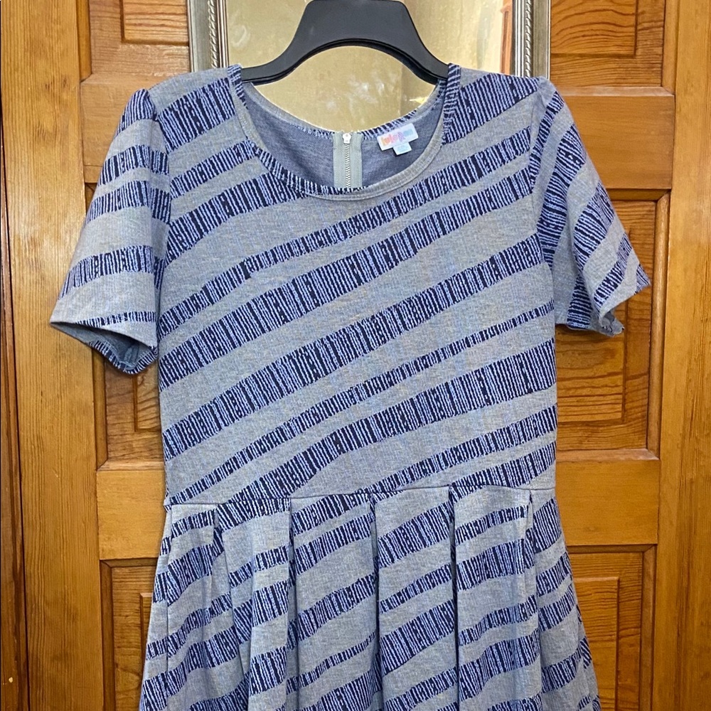LuLaRoe Grey and blue Amelia